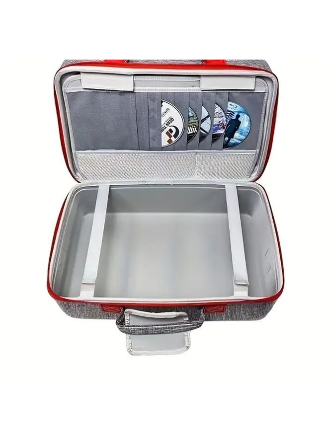 Grey EVA Storage Bag for PS5 Console and Accessories with Handle - Image 4